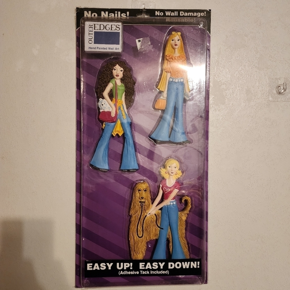 Vintage Outer Edges Hand-Painted Wall Art Collectible Retro Y2k Figurines New
